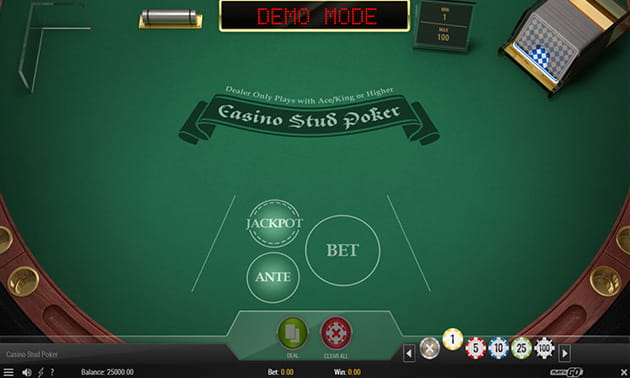 The Setup of Casino Stud Poker of Play'n GO