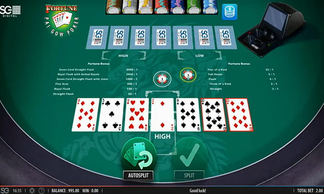 Pai gow poker odds