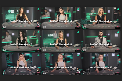 Screenshot of Bet365 Casino's Online Blackjack game selection in New Jersey