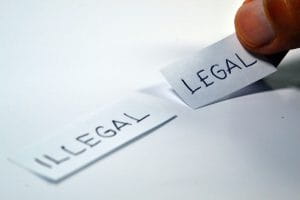 illegal, legal on pieces of paper