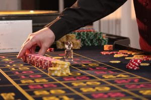 A man gambling in a casino