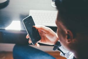 Man holding a mobile phone