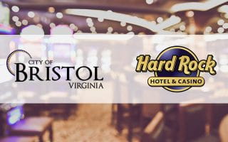 Bristol City and Hard Rock Hotel Logos Over a Casino Hall