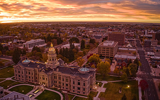 A sunrise over Cheyenne, Wyoming