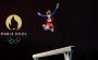 An image of aesthetics woman gymnast and the 2024 Paris Olympics logo